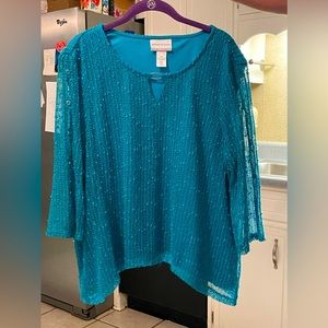 Ladies turquoise blouse